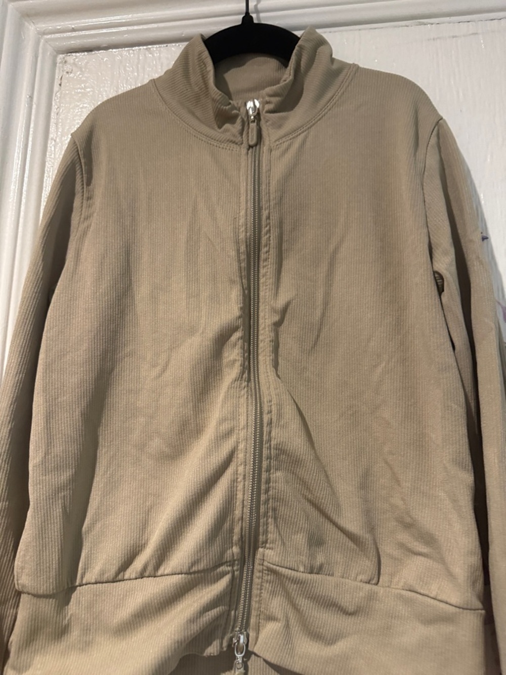 Neutral Ribbed Full-Zip Jacket - Picture 2 of 5